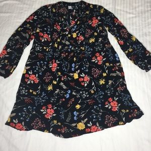 Black Floral Print Dress